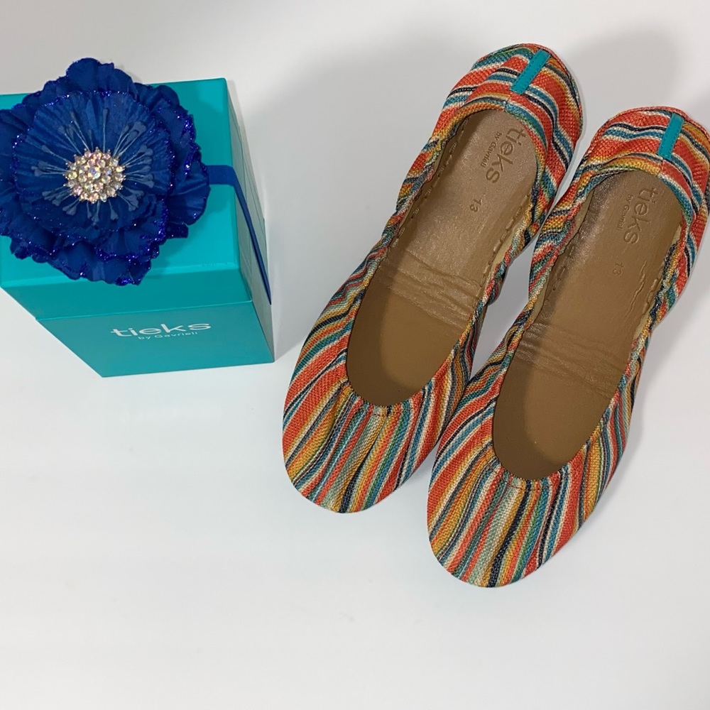 VEGAN Sunset Stripe Tieks EUC